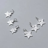 TrustDavis 925 Silver Double Star Charm Pendant DIY Jewelry HY273