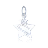 TrustDavis 925 Silver Double Star Charm Pendant DIY Jewelry HY273