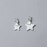 TrustDavis 925 Silver Double Star Charm Pendant DIY Jewelry HY273