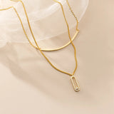 TrustDavis 925 Silver Double-deck Chain Necklace For Women Wedding