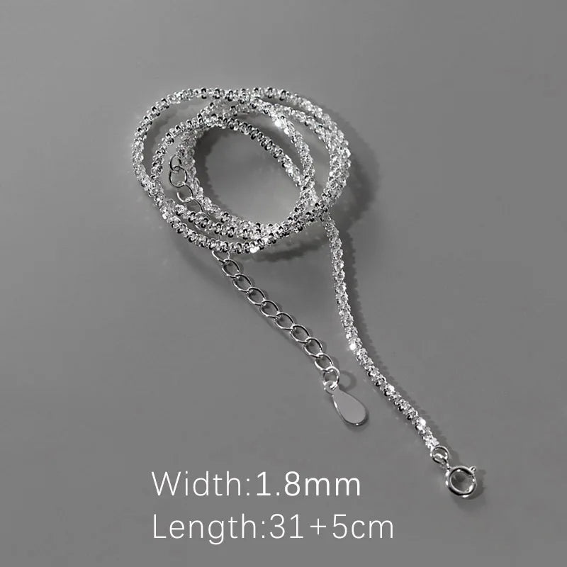 TrustDavis 925 Silver Beads Necklace Wedding Jewelry