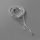 TrustDavis 925 Silver Beads Necklace Wedding Jewelry