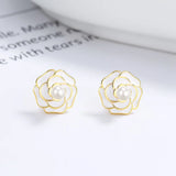 TrustDavis 925 Silver Pearl Flower Stud Earrings Women Anniversary Jewelry