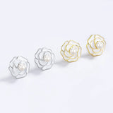 TrustDavis 925 Silver Pearl Flower Stud Earrings Women Anniversary Jewelry
