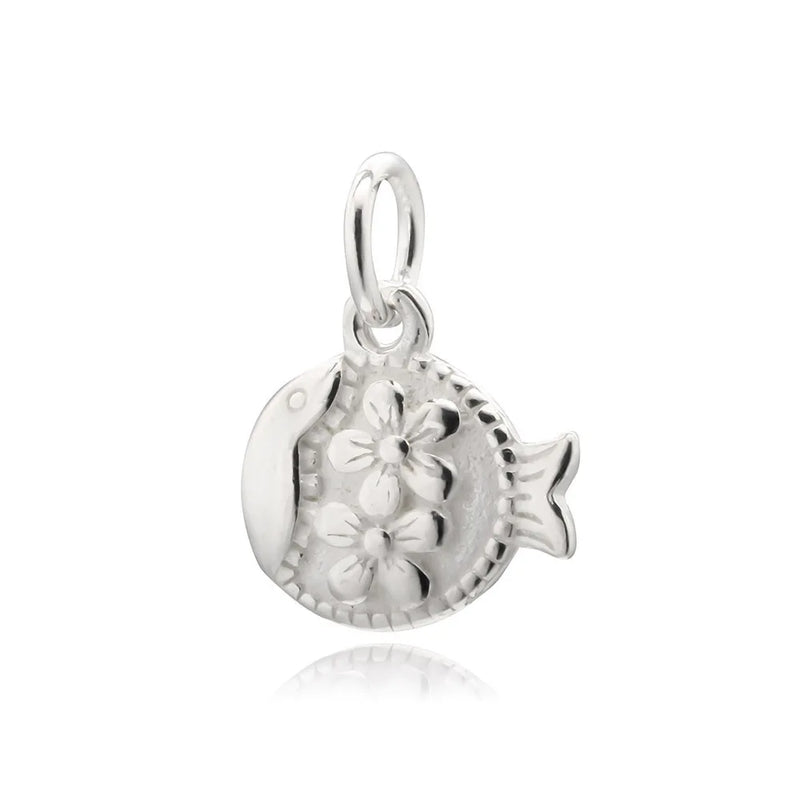 TrustDavis 925 Sterling Silver Fish Charm Pendant DIY Jewelry HY193