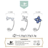 925 Silver Flower Bowknot Stud Earrings Wedding Jewelry
