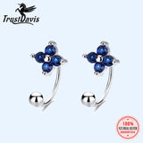 925 Silver Flower Bowknot Stud Earrings Wedding Jewelry