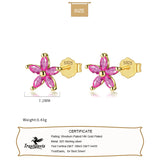 TrustDavis 925 Sterling Silver Flower CZ Stud Earrings Women Girls Jewelry DF247
