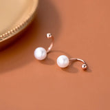 TrustDavis 925 Sterling Silver Pearl Stud Earrings Wedding Jewelry DB427
