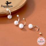 TrustDavis 925 Sterling Silver Pearl Stud Earrings Wedding Jewelry DB427