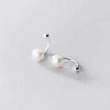 TrustDavis 925 Sterling Silver Pearl Stud Earrings Wedding Jewelry DB427