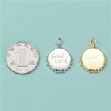 TrustDavis 925 Silver GOOD LUCK Beer Bottle Cap Charm Pendant