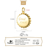 TrustDavis 925 Silver GOOD LUCK Beer Bottle Cap Charm Pendant