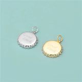 TrustDavis 925 Silver GOOD LUCK Beer Bottle Cap Charm Pendant