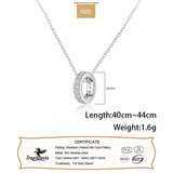 TrustDavis 925 Silver Geometric Circle Zircon Necklace Wedding Jewelry LB178