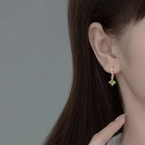 925 Silver Zircon Charm Hoop Earrings Wedding Jewelry