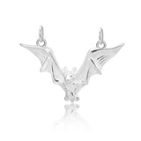 TrustDavis 925 Sterling Silver Double Circle Bat Charm Pendant DIY Jewelry
