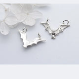 TrustDavis 925 Sterling Silver Double Circle Bat Charm Pendant DIY Jewelry