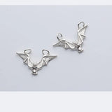 TrustDavis 925 Sterling Silver Double Circle Bat Charm Pendant DIY Jewelry