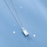TrustDavis 925 Silver Rectangle CZ Pendant DIY Necklace Jewelry HY758