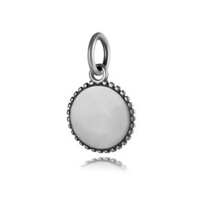 TrustDavis 925 Silver Geometric Round Coin Flower Charm Pendant DIY Jewelry
