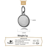 TrustDavis 925 Silver Geometric Round Coin Flower Charm Pendant DIY Jewelry