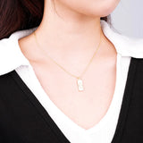 TrustDavis 925 Silver Geometric Vintage Necklace for Women Wedding Party Jewelry