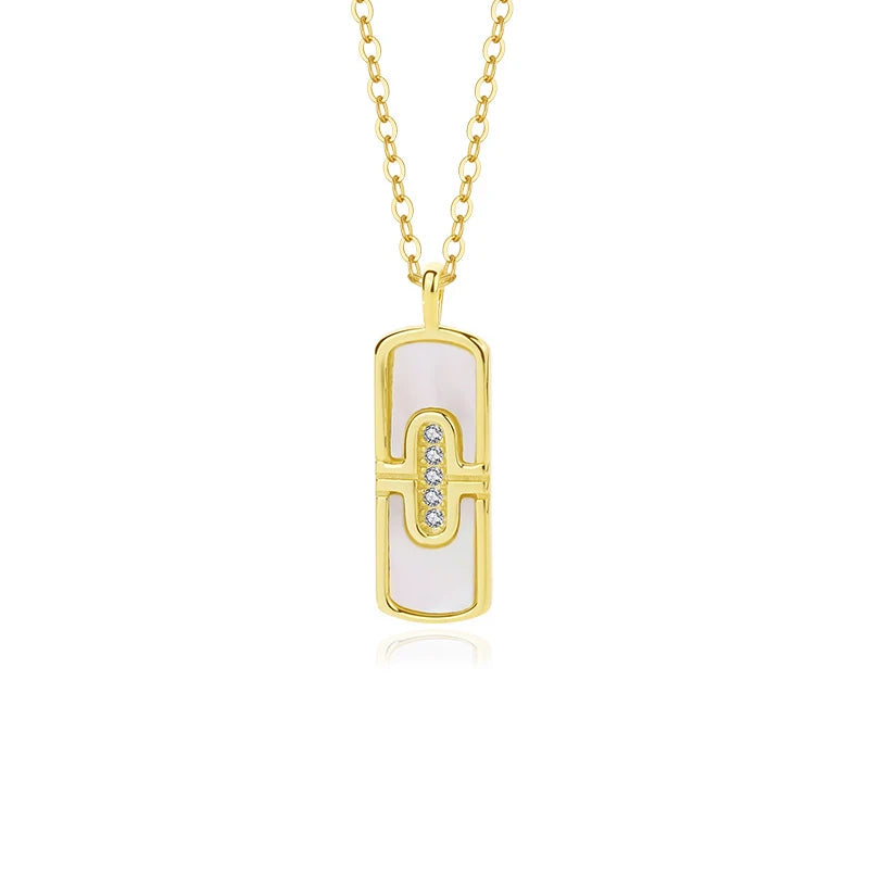 TrustDavis 925 Silver Geometric Vintage Necklace for Women Wedding Party Jewelry