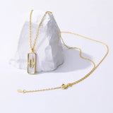 TrustDavis 925 Silver Geometric Vintage Necklace for Women Wedding Party Jewelry