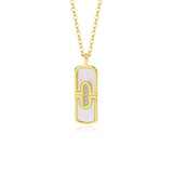 TrustDavis 925 Silver Geometric Vintage Necklace for Women Wedding Party Jewelry