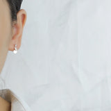 Davis 925 Silver Geometry Wafer Stud Earrings Women Wedding Jewelry