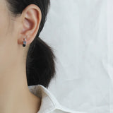 Davis 925 Silver Geometry Wafer Stud Earrings Women Wedding Jewelry