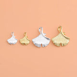 TrustDavis 925 Silver Ginkgo Charm Pendant DIY Accessories