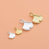 TrustDavis 925 Silver Ginkgo Charm Pendant DIY Accessories