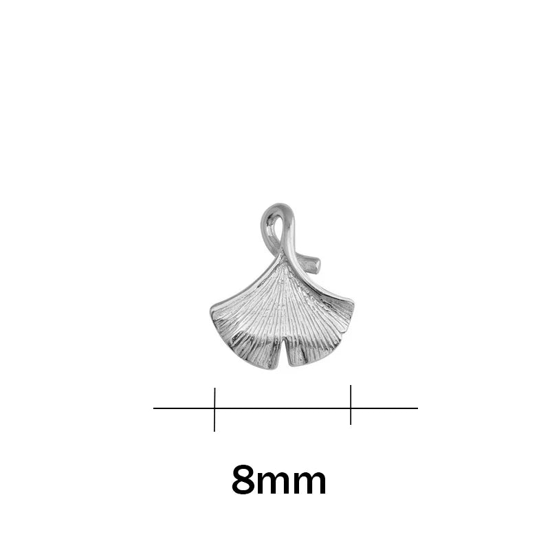 TrustDavis 925 Silver Ginkgo Charm Pendant DIY Accessories