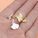 TrustDavis 925 Silver Ginkgo Charm Pendant DIY Accessories