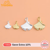 TrustDavis 925 Silver Ginkgo Charm Pendant DIY Accessories