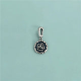 TrustDavis 925 Sterling Silver Glaze Camellias Flower Pendant