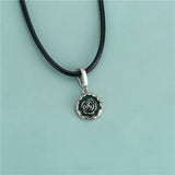 TrustDavis 925 Sterling Silver Glaze Camellias Flower Pendant