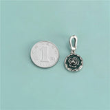TrustDavis 925 Sterling Silver Glaze Camellias Flower Pendant