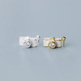 TrustDavis 925 Sterling Silver Camera Charm CZ Pendant