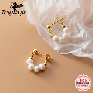 925 Silver Freshwater Pearl Stud Earrings