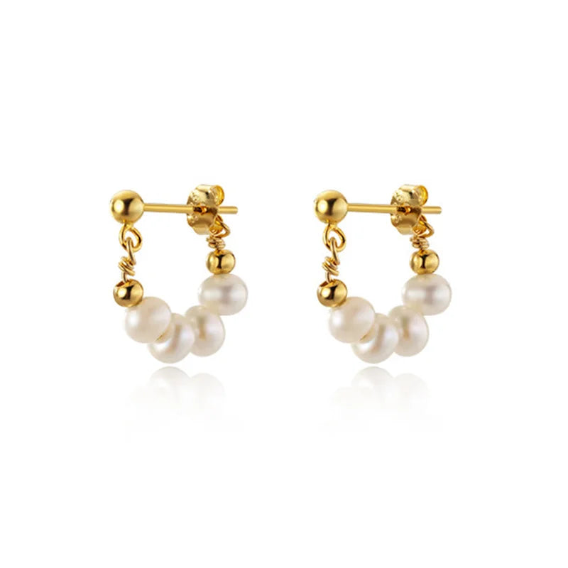 925 Silver Freshwater Pearl Stud Earrings