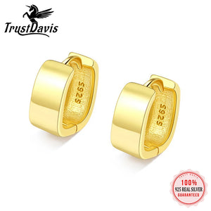 TrustDavis 925 Silver Gold/Silver Square Hoop Earring Wedding Fine Jewelry