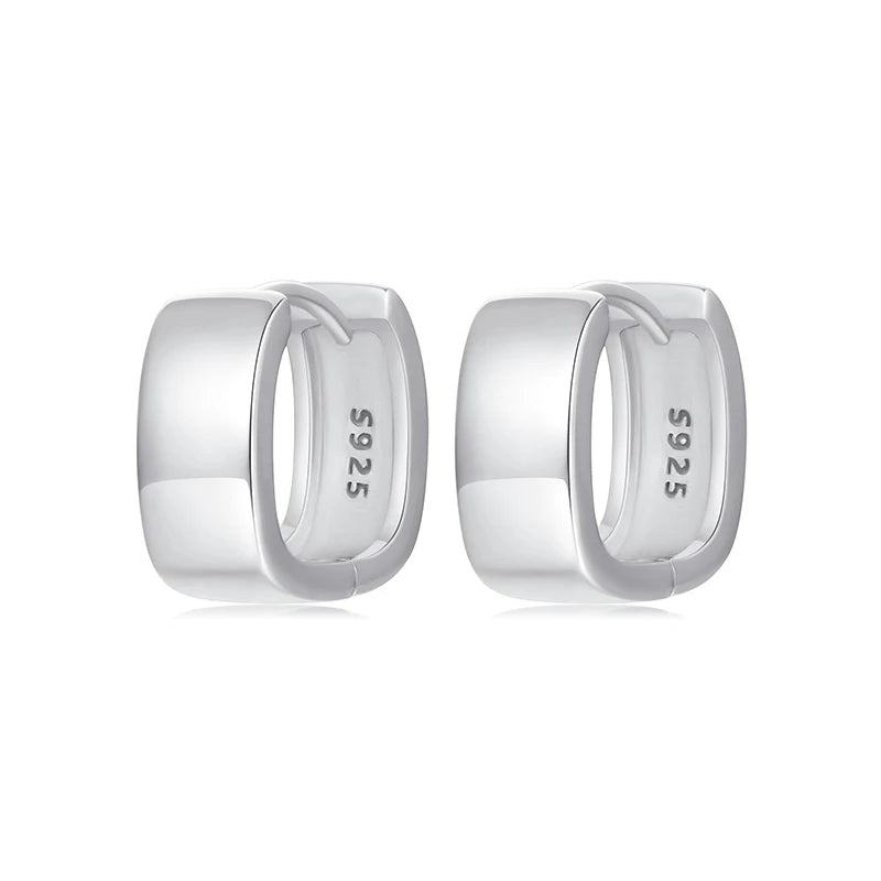 TrustDavis 925 Silver Gold/Silver Square Hoop Earring Wedding Fine Jewelry