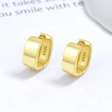 TrustDavis 925 Silver Gold/Silver Square Hoop Earring Wedding Fine Jewelry