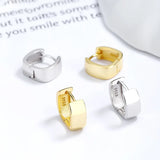 TrustDavis 925 Silver Gold/Silver Square Hoop Earring Wedding Fine Jewelry