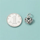 TrustDavis 925 Sterling Silver Heart Love Charm Pendant