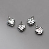 TrustDavis 925 Sterling Silver Heart Love Charm Pendant DIY Jewelry