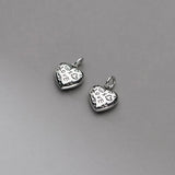 TrustDavis 925 Sterling Silver Heart Love Charm Pendant DIY Jewelry